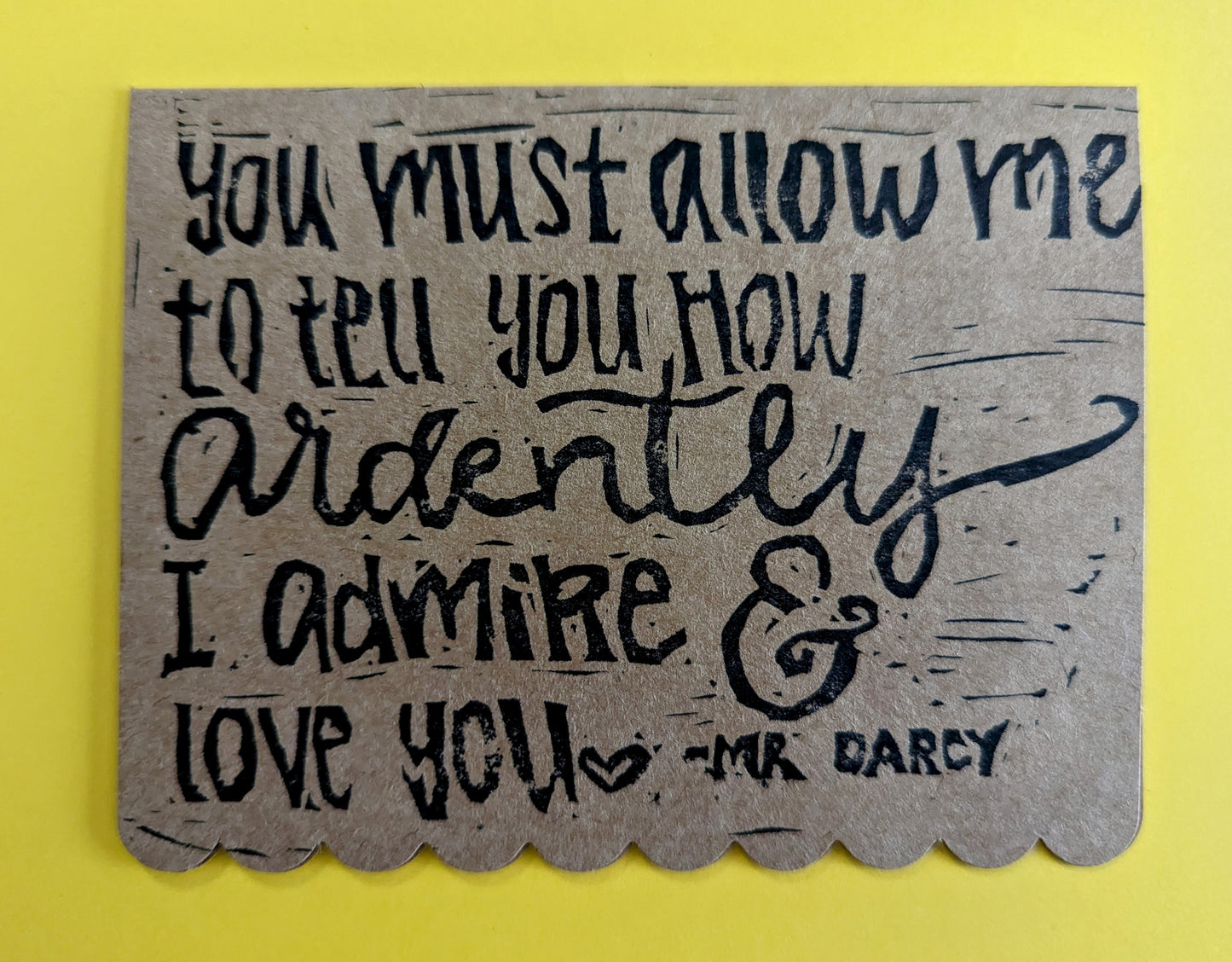 Mr. Darcy Ardently single card & envelope
