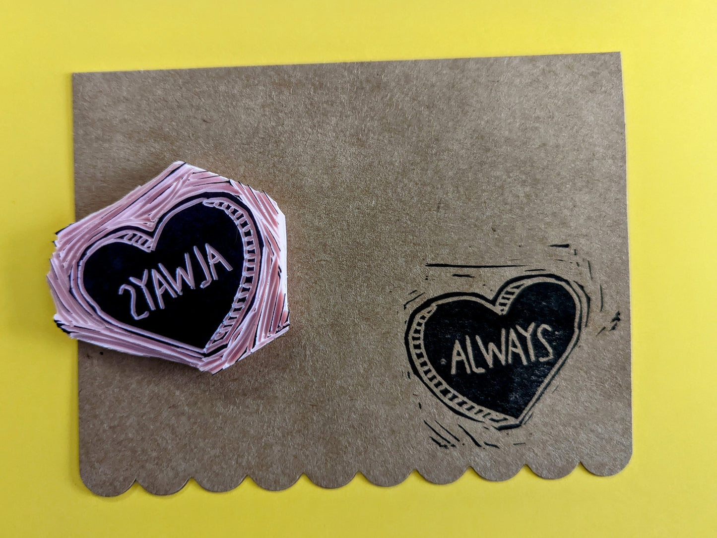 Always Candy Heart single card & envelope